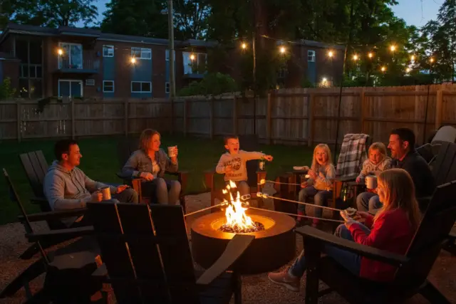 Unwind together around the fire pit—roast marshmallows, share laughs, and enjoy peaceful evenings in a private, fenced…