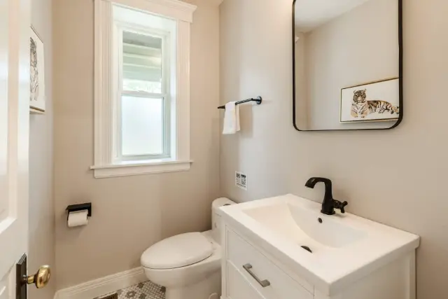 Half bath on the first floor