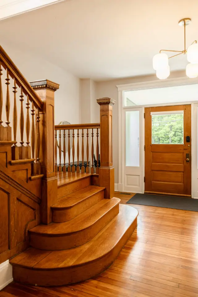 Entryway and original staircase