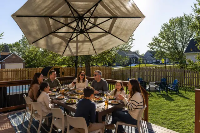 Alfresco dining at it's finest on the deck.